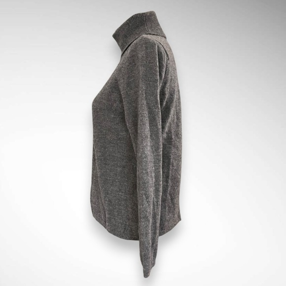 MARISA CHRISTINA Gray 100% Italian Merino Wool Turtleneck Sweater Large | EUC - Picture 3 of 5